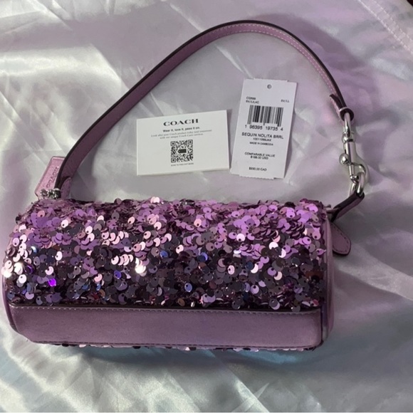 Coach Handbags - *NWT* Coach “Nolita” Barrel Bag - Lilac Sequins